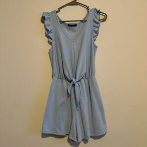 Light Blue Sleeveless Ruffle Romper